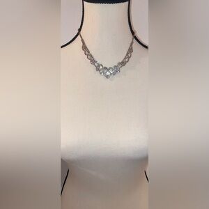 2 for 30$ Women’s silver Necklace & earrings set faux‎ diamonds wedding/princess